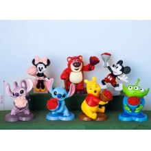 Mickey Mouse Pooh bear Stitch figures set(7pcs a set)(OPP bag)