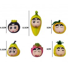 Crayon Shin-chan fruits anime figures set(6pcs a s...