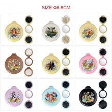 One Piece anime folding portable comb mirrorrs