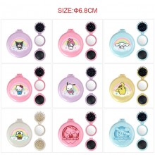 Sanrio Melody kitty Cinnamoroll Kuromi folding portable comb mirrorrs