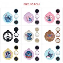 Stitch anime folding portable comb mirrorrs