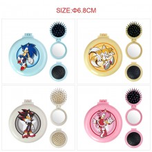 Sonic the Hedgehog anime folding portable comb mirrorrs