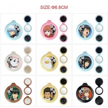 Gintama anime folding portable comb mirrorrs