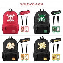 One Piece anime nylon backpack bag pencil cards ca...