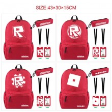 ROBLOX game nylon backpack bag pencil cards case s...