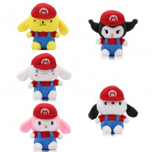 8inches Sanrio Melody kitty Cinnamoroll Kuromi cos Super Mario plush doll 20cm