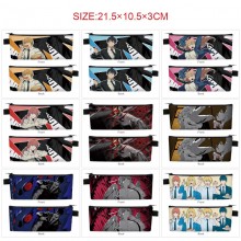 Chainsaw Man anime PU zipper pen case pencil bag