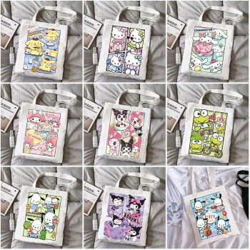 Sanrio Melody kitty Cinnamoroll Kuromi anime canvas handbag shopping bag