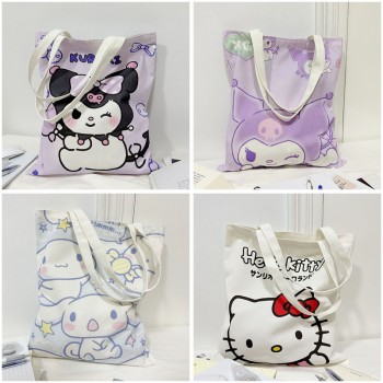 Sanrio Melody kitty Cinnamoroll Kuromi anime canvas handbag shopping bag