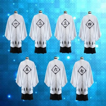 COSZTKHP 13 Number BLEACH White Haori Cosplay Costume 1st to 13th Division Captain Long Cape Cloak