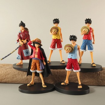 One Piece Monkey D Luffy anime figures set(5pcs a set)(OPP bag)