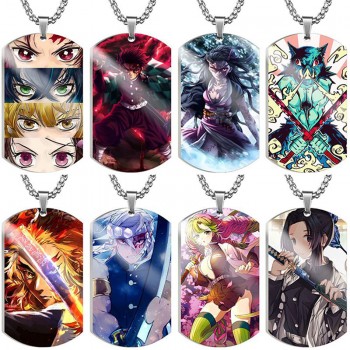 Demon Slayer anime alloy dog tag necklaces