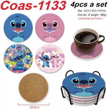 Stitch anime coasters coffee cup mats pads(4pcs a set)