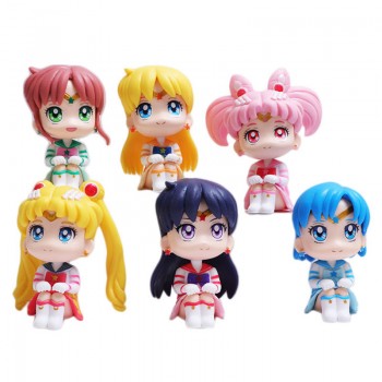 Sailor Moon sitting anime figures set(6pcs a set)(OPP bag)