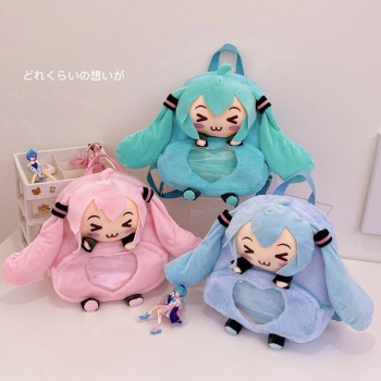 Hatsune Miku anime plush backpack bag