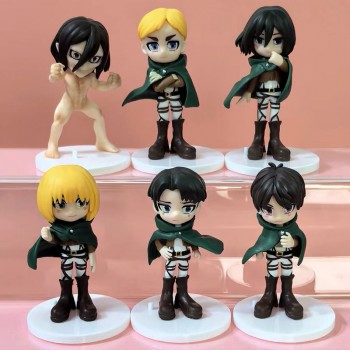 Attack on Titan anime figures set(6pcs a set)(OPP bag)