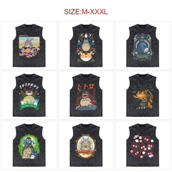 Totoro anime 250g cotton direct injection sleeveless vest t-shirts