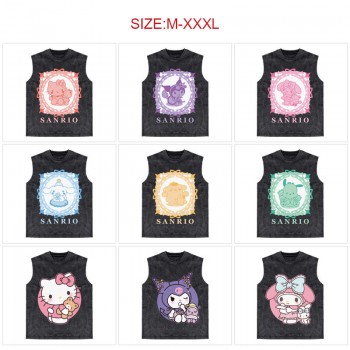 Sanrio Melody kitty Cinnamoroll Kuromi 250g cotton direct injection sleeveless vest t-shirts