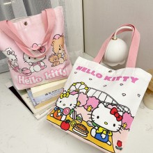 Hello kitty anime canvas handbag shopping bags