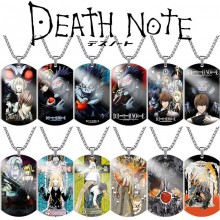 Death Note anime alloy dog tag necklaces