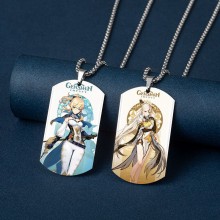 Genshin Impact game alloy dog tag necklaces