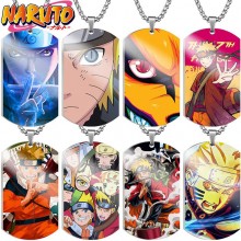 Naruto anime alloy dog tag necklaces