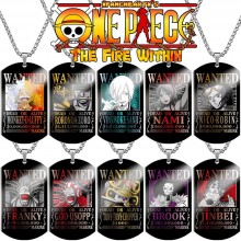 One Piece wanted anime alloy dog tag necklaces