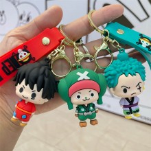 One Piece anime figure doll key chains
