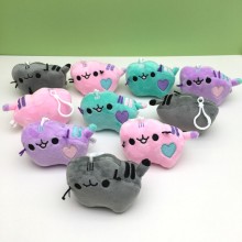 4inches Pusheen cat anime plush dolls set(10pcs a set)