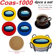 Among Us game coasters coffee cup mats pads(4pcs a set)