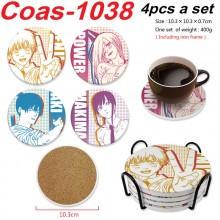Chainsaw Man anime coasters coffee cup mats pads(4...