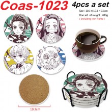 Demon Slayer anime coasters coffee cup mats pads(4...