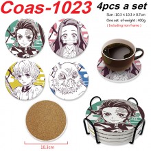 Demon Slayer anime coasters coffee cup mats pads(4pcs a set)