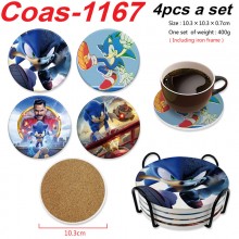 Sonic the Hedgehog anime coasters coffee cup mats ...