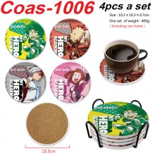 My Hero Academia anime coasters coffee cup mats pads(4pcs a set)