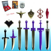 Berserk anime alloy weapon knife sword necklace ke...