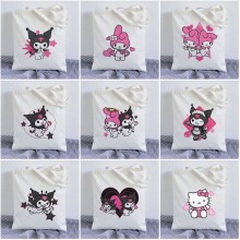 Sanrio Melody kitty Cinnamoroll Kuromi anime canvas shopping bag handbag