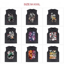 Demon Slayer anime 250g cotton direct injection sleeveless vest t-shirts