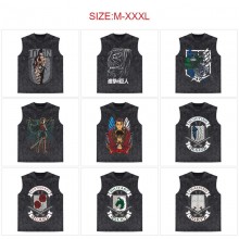 Attack on Titan anime 250g cotton direct injection sleeveless vest t-shirts