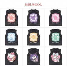 Sanrio Melody kitty Cinnamoroll Kuromi 250g cotton direct injection sleeveless vest t-shirts