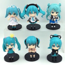 Hatsune Miku anime figures set(6pcs a set)(OPP bag)