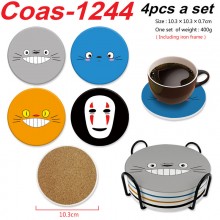 Totoro anime coasters coffee cup mats pads(4pcs a ...