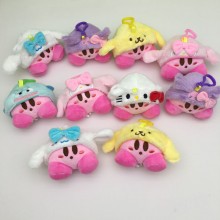 4inches Kirby anime plush dolls set(10pcs a set)