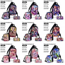 Pretty Derby anime three piece backpack bag set