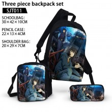 Solo Leveling anime three piece backpack bag set