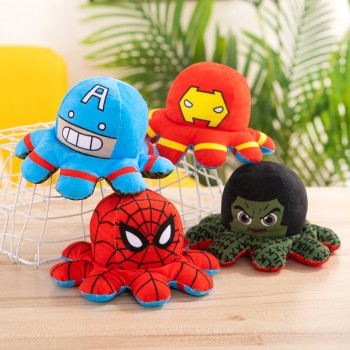 16inches Reversible Octopus Spider-man Iron man Hulk plush doll