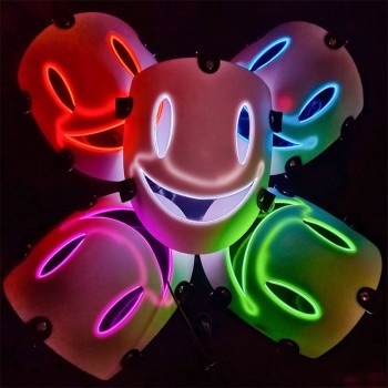 Halloween Mysterious Smiling Full Face Cosplay LED Luminous Mask