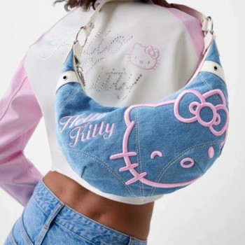 Hello kitty anime canvas satchel shoulder bag handbag