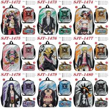 One Piece anime nylon backpack bag shoulder pencil case