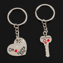 I Love You alloy lovers key chains